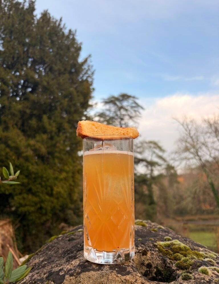 cocktail périgourdin au gin d'hiver à la poire et au sirop d'érable